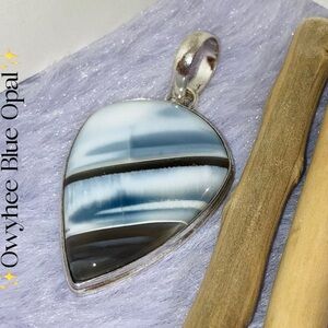 Captivating Owyhee Blue Opal Gemstone Handmade Pendant